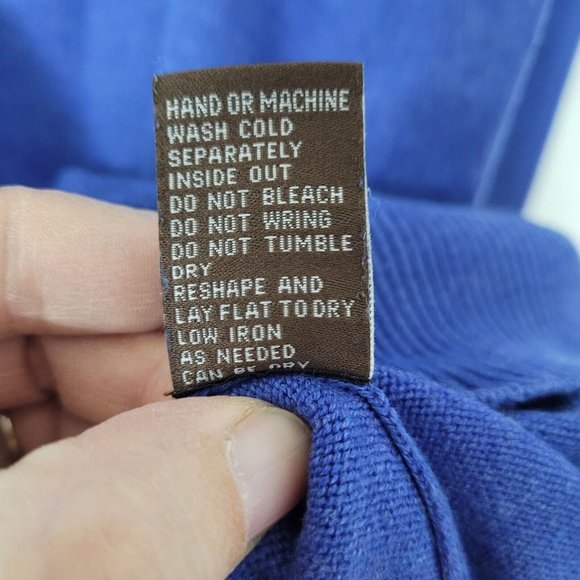 J McLaughlin‎ Sweater Mens L Classic Preppy Golf V-Neck Teacher Long Sleeve Blue - Picture 6 of 10